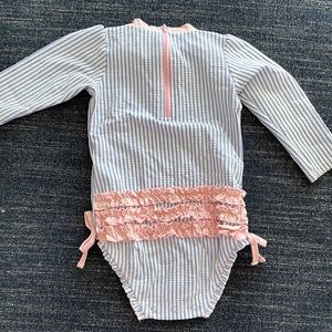 RuffleButts Periwinkle One Piece Rash Guard